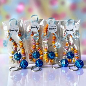 Geboorte discobal sleutelhanger jongen