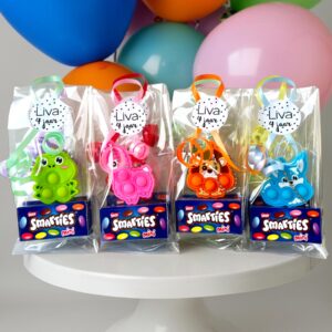 Kleurrijke Dieren Pop-it sleutelhanger traktatie